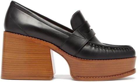 Augusta Leather Penny Loafers - Womens - Black