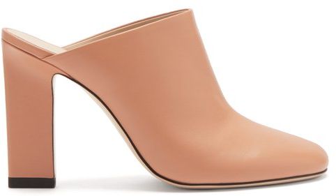 Casta Block-heel Leather Mules - Womens - Pink