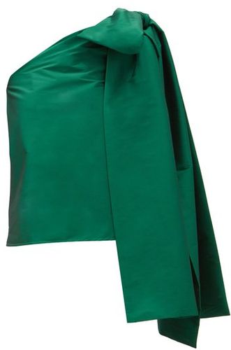 Winnie One-shoulder Taffeta Top - Womens - Green