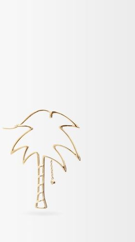 Diamond & Gold Palm-tree Single Earring - Womens - Yellow Gold