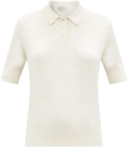 Knitted Cotton-blend Polo Shirt - Womens - Ivory