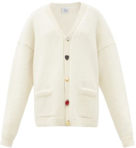 Oversized Multi-button Cardigan - Womens - Beige