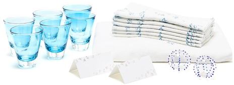 The Classic Deluxe Tableware Set - Womens - Blue White