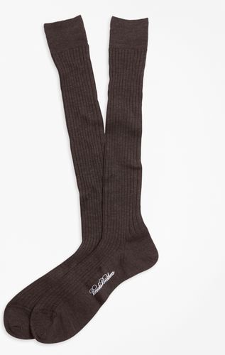 Merino Wool Ribbed Over-The-Calf Socks