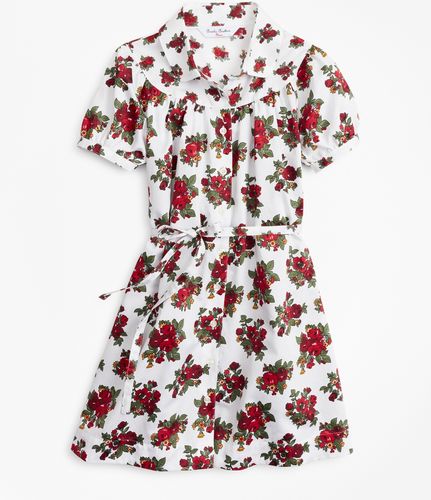 Girls' Girls Cotton Sateen Floral Print Dress