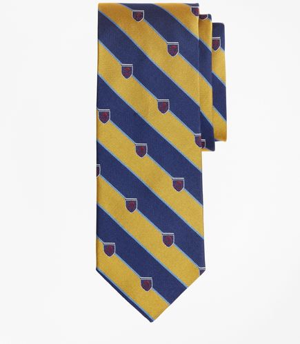 Rugby Stripe Tie With Golden Fleece Shied