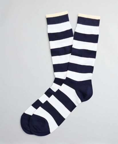 Wide Stripe Crew Socks