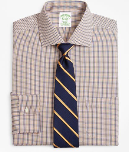 Stretch Milano Slim-Fit Dress Shirt, Non-Iron Two-Tone Gingham