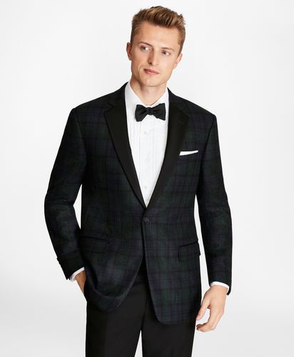 Regent Fit Black Watch Wool Tuxedo Jacket