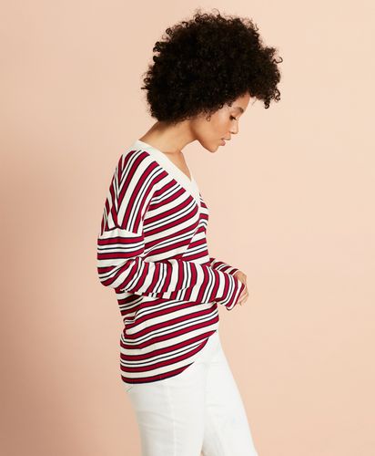 Striped V-Neck Oversized Sweater