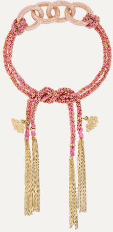 Dream Lucky 18-karat Gold And Silk Bracelet