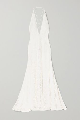 Alexandra Silk Guipure Lace Gown - Ivory