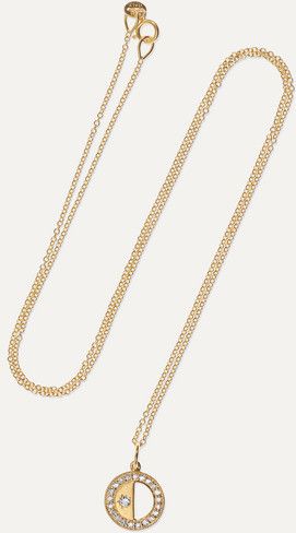 Half Moon 18-karat Gold Diamond Necklace