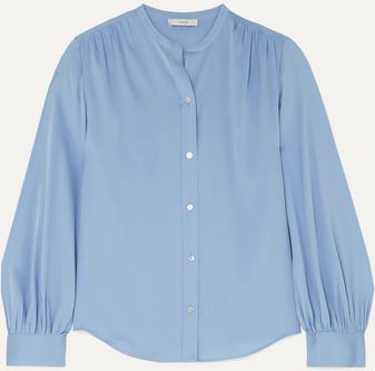 Stretch-silk Blouse - Blue