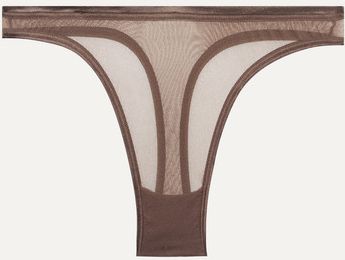 Soiré Confidence Mesh Thong - Chocolate