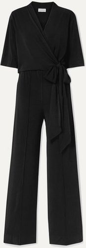 Zhou Wrap-effect Stretch-crepe Jumpsuit - Black