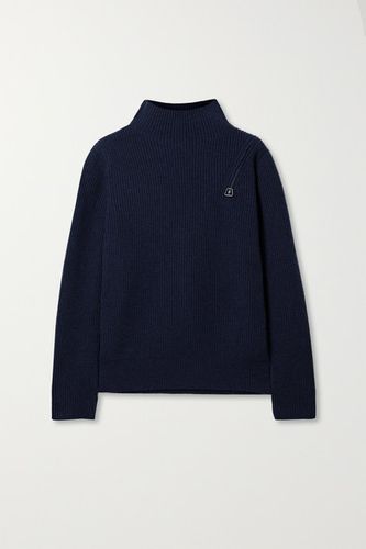 Ribbed Cashmere Turtleneck Sweater - Navy