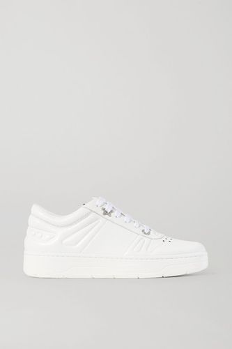 Hawaii Crystal-embellished Perforated Leather Sneakers - White