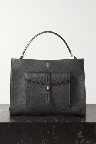 T Twist Medium Textured-leather Shoulder Bag - Black