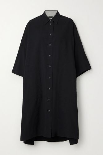 Baker Oversized Striped Cotton And Linen-blend Midi Dress - Black