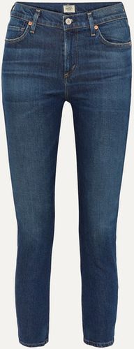 Harlow Mid-rise Straight-leg Jeans - Dark denim