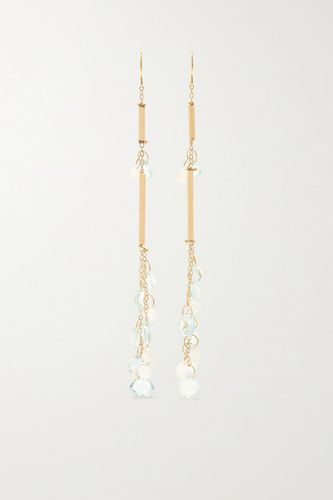 14-karat Gold Aquamarine And Moonstone Earrings