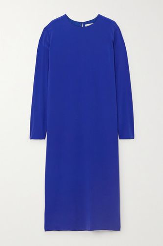 Nova Silk-crepe Midi Dress - Blue