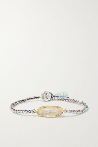 Icicle 14-karat Gold, Sterling Silver, Silk And Moonstone Bracelet