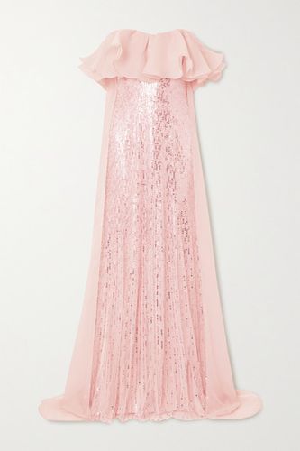 Marguerite Strapless Ruffled Organza And Sequin-embellished Tulle Gown - Pastel pink