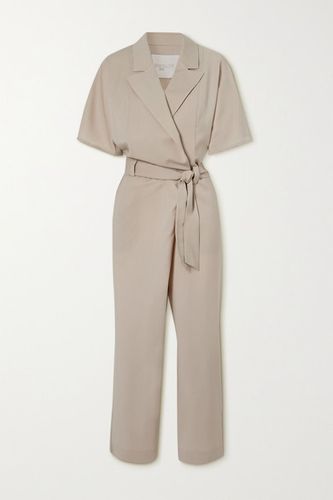 Envelope1976 - Net Sustain Casablanca Wool-crepe Wrap Jumpsuit - Beige