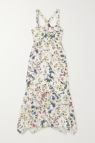 Oleanna Floral-print Cotton-poplin Midi Dress - White