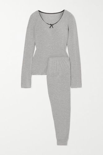 June Lace-trimmed Jersey Pajama Set - Gray