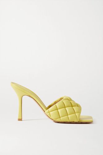 Quilted Leather Mules - Yellow