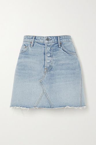 Eva Frayed Denim Mini Skirt - Mid denim