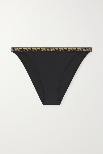 Greca Jacquard-trimmed Bikini Briefs - Black