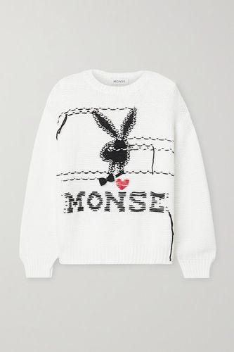 Playboy Embellished Intarsia Wool Sweater - Ivory