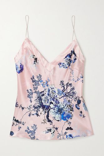 Floral-print Silk-satin Camisole - Pastel pink