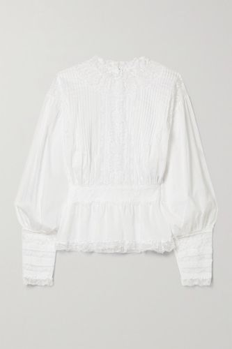 Lace-paneled Cotton-blend Voile Blouse - White