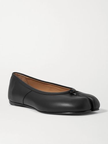 Tabi Split-toe Leather Ballet Flats - Black