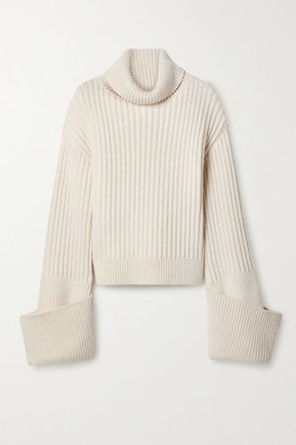 Aneke Oversized Ribbed Wool Turtleneck Sweater - Cream