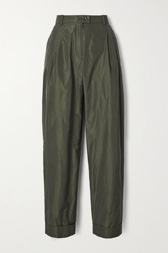 Laia Pleated Taffeta Tapered Pants - Army green