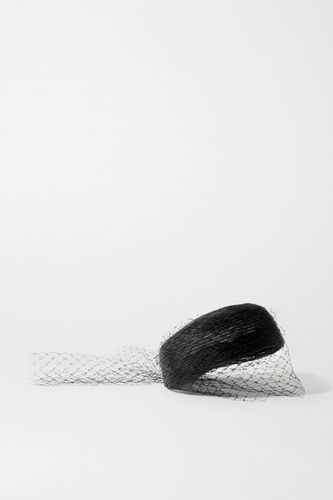 Net Sustain Pippa Silk Tulle-trimmed Woven Hat - Black