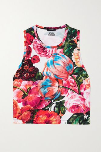Floral-print Stretch Tank - Red