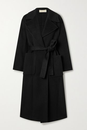 Belted Wool-blend Felt Coat - Black