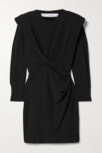 Beckett Draped Cotton-jersey Mini Dress - Black