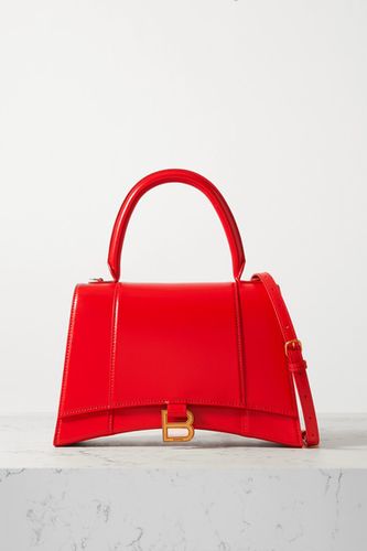 Hourglass Medium Glossed-leather Tote - Red