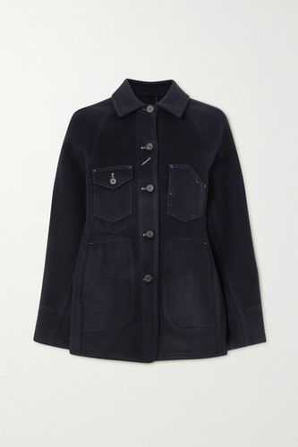 Topstitched Wool-blend Jacket - Navy