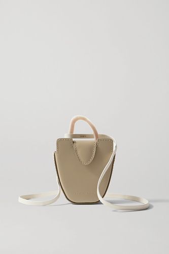 Net Sustain Ourea Mini Leather And Resin Tote - Mushroom