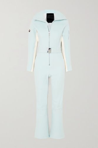 Signature Over The Boot Belted Striped Ski Suit - Blue