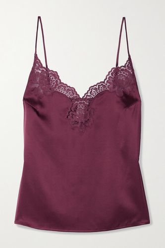 James Lace-trimmed Silk-blend Satin Camisole - Plum